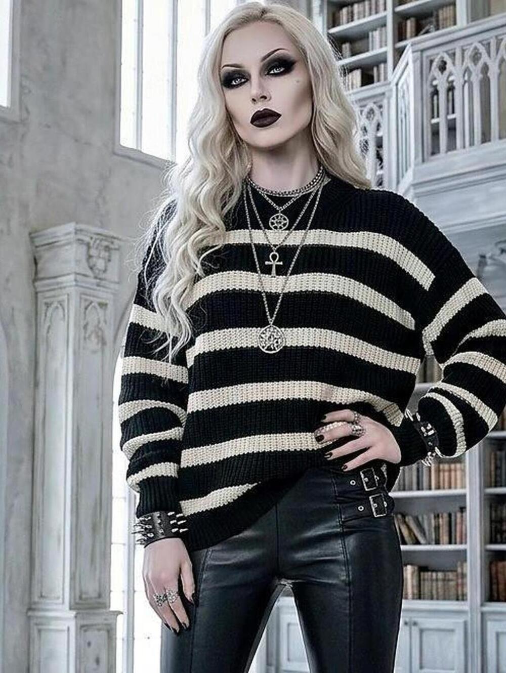 Love Change Italy black & white striped sweater